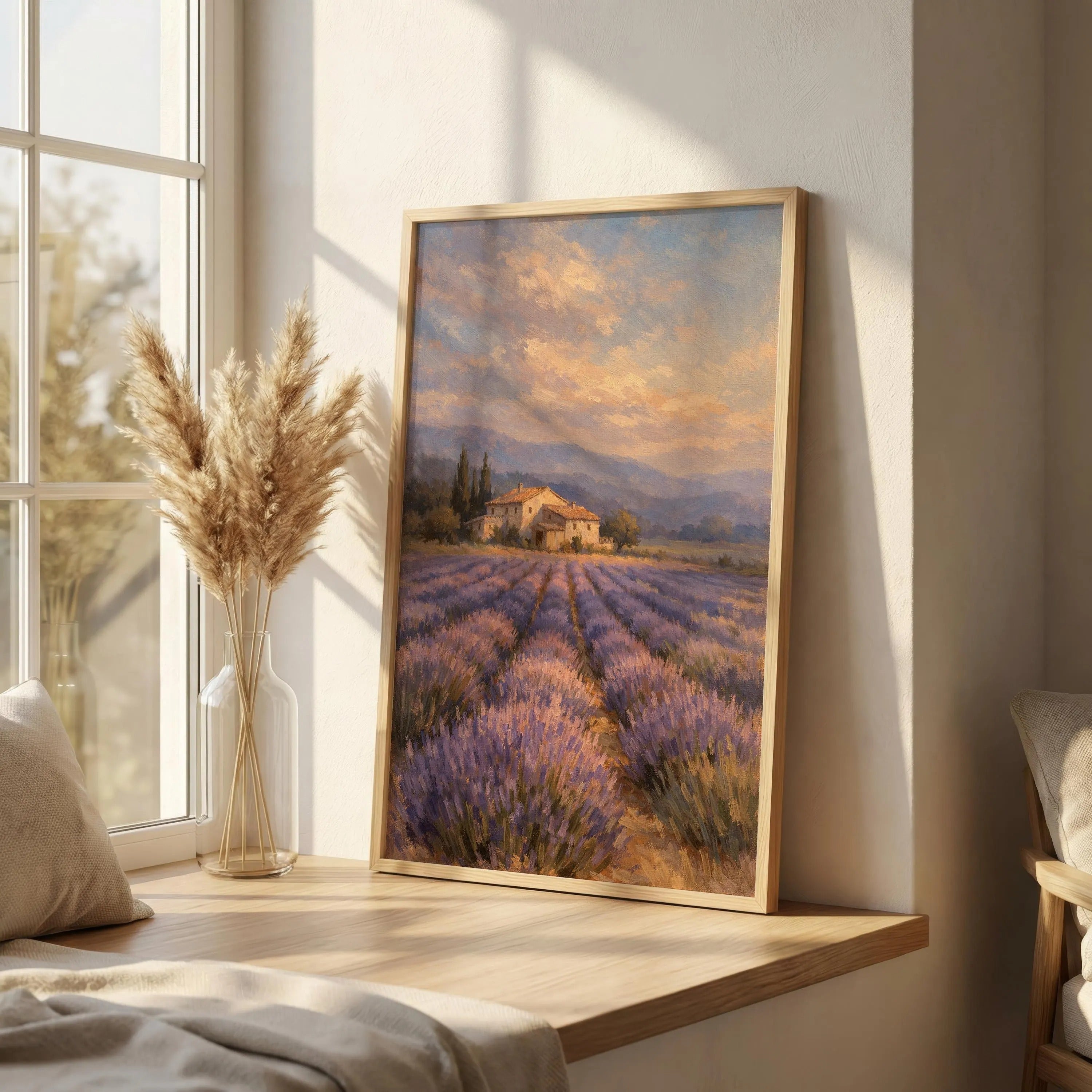 Provence Lavender Field Canvas Wall Art – French Countryside Landscape